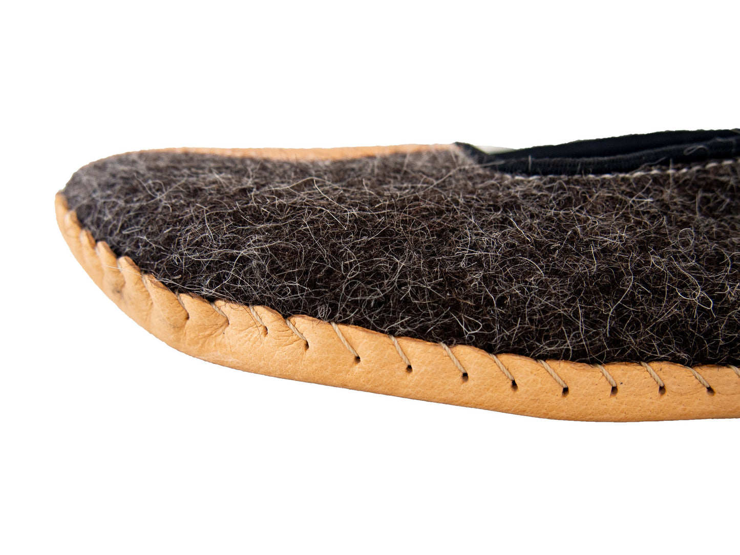 Mens Felt and Real Leather Slippers.