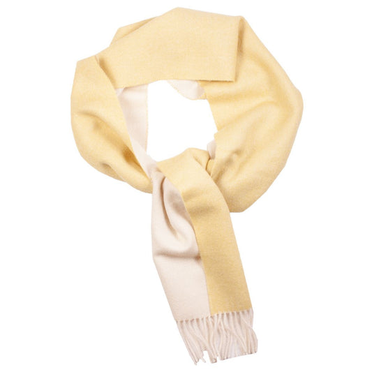 Great Natural Alpaca 100% baby alpaca scarf, yellow-white colour